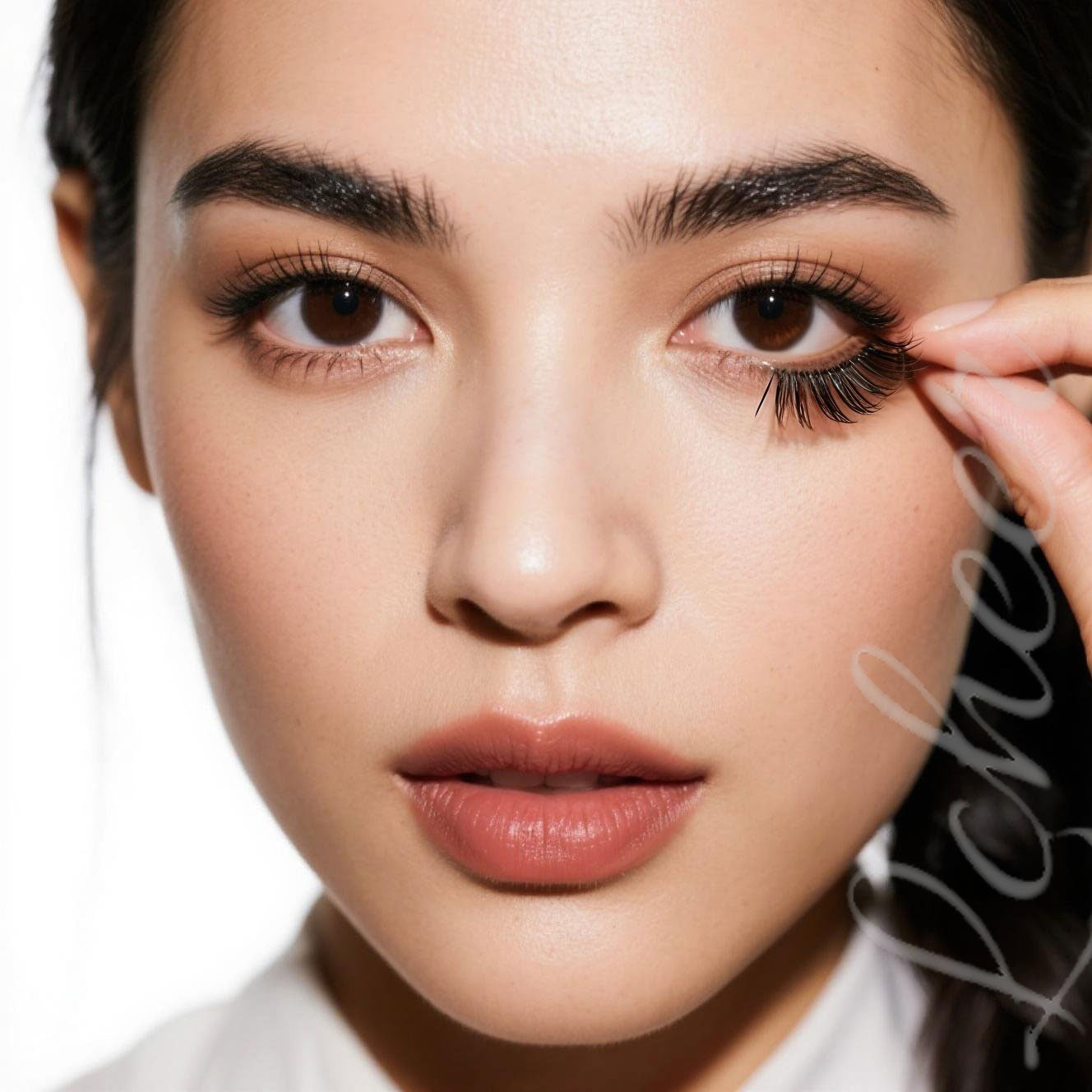 Natural full-strip lashes with feathered edges