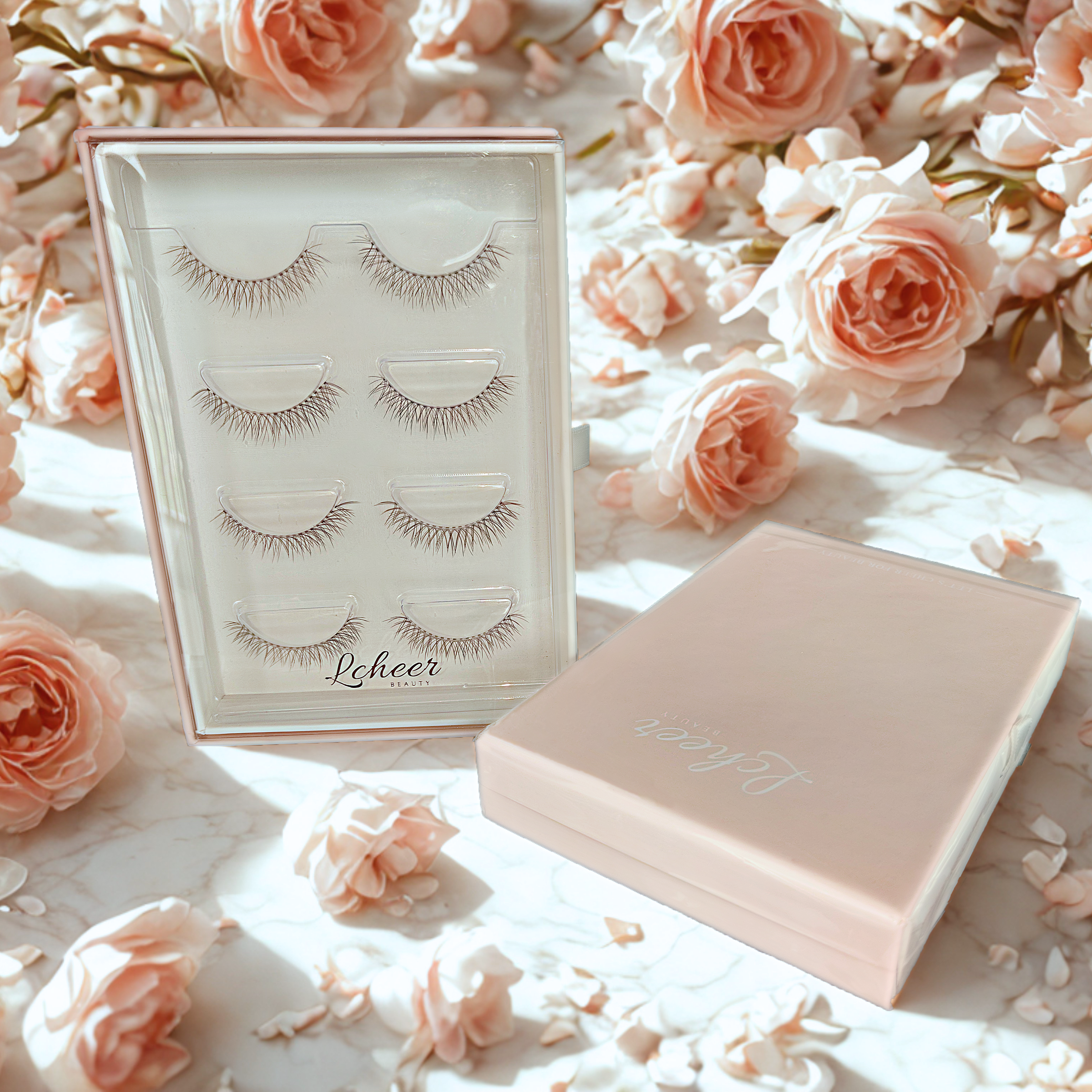 Natural-looking 12mm false eyelashes in premium synthetic fibers, thin flexible band; reusable strip lashes and easy-apply fake lashes for daily wear