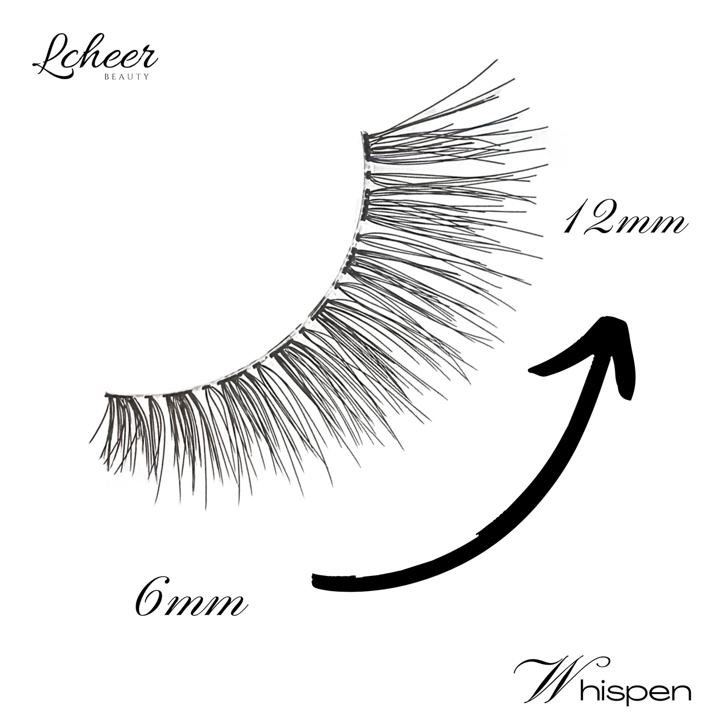 Wispy 12mm false eyelashes in a handy 4-pack, C curl with soft cotton band; lightweight reusable fake lashes for daily wear and date nights