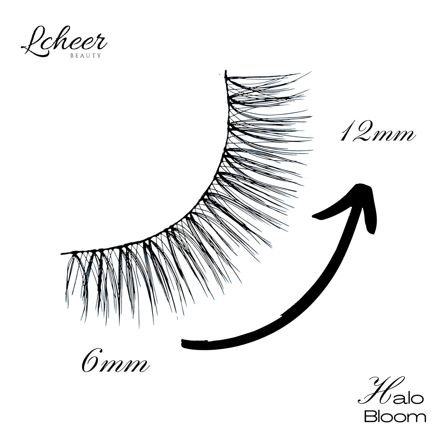 Single pair fluffy 6-12mm fake lashes, D curl and black band; reusable strip lashes/false eyelashes delivering fuller yet lightweight volume