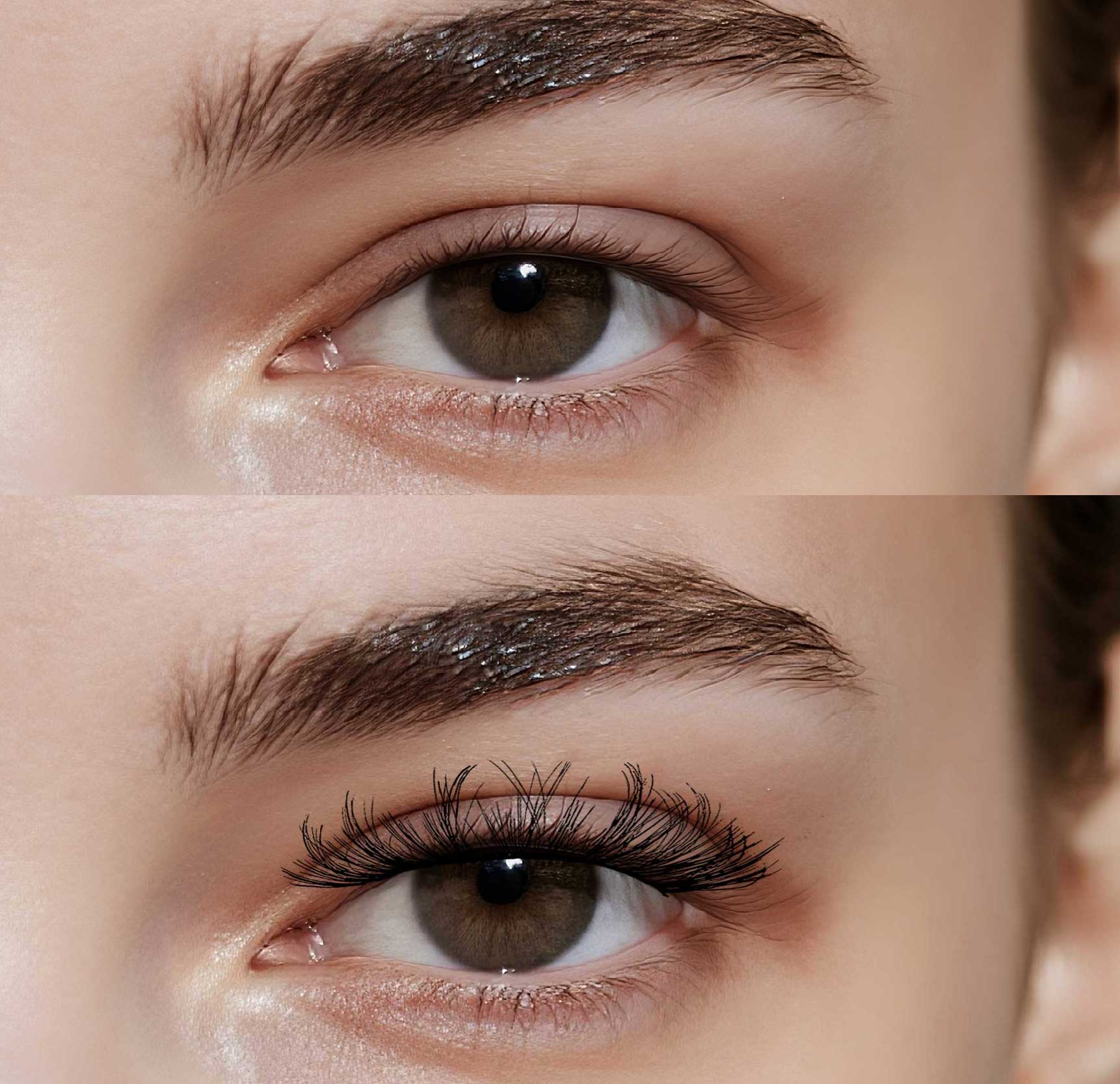 High-volume strip lashes with layered texture