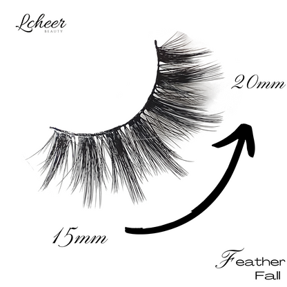 Single pair natural strip lashes, 15–20mm C curl with a clear band; lightweight, reusable false eyelashes/fake lashes for everyday makeup