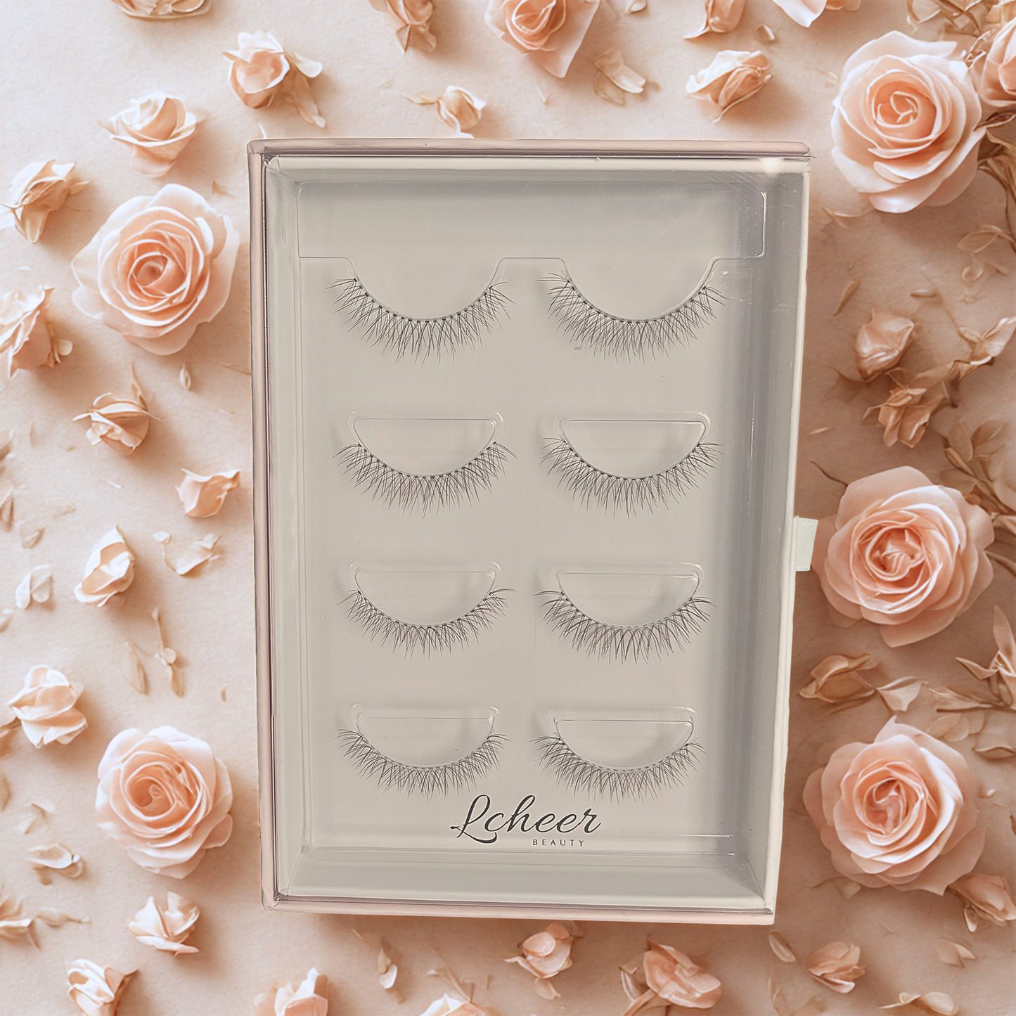 12mm false eyelashes crafted from vegan silk fibers, C curl and clear band; airy, natural volume for everyday wear